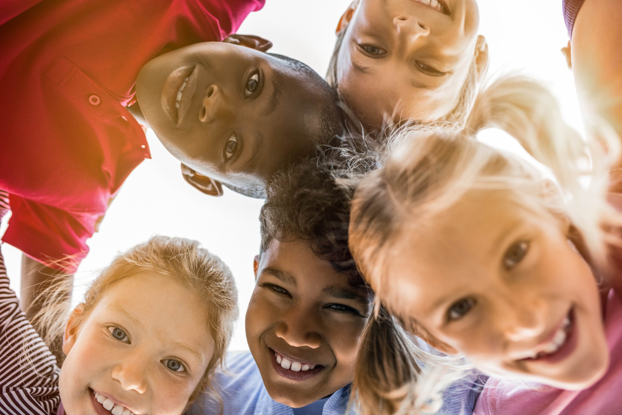 Happy children in circle